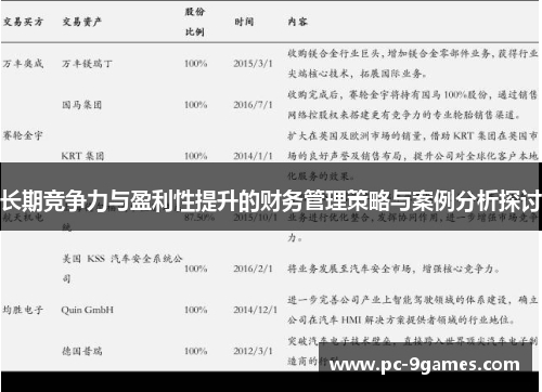 长期竞争力与盈利性提升的财务管理策略与案例分析探讨